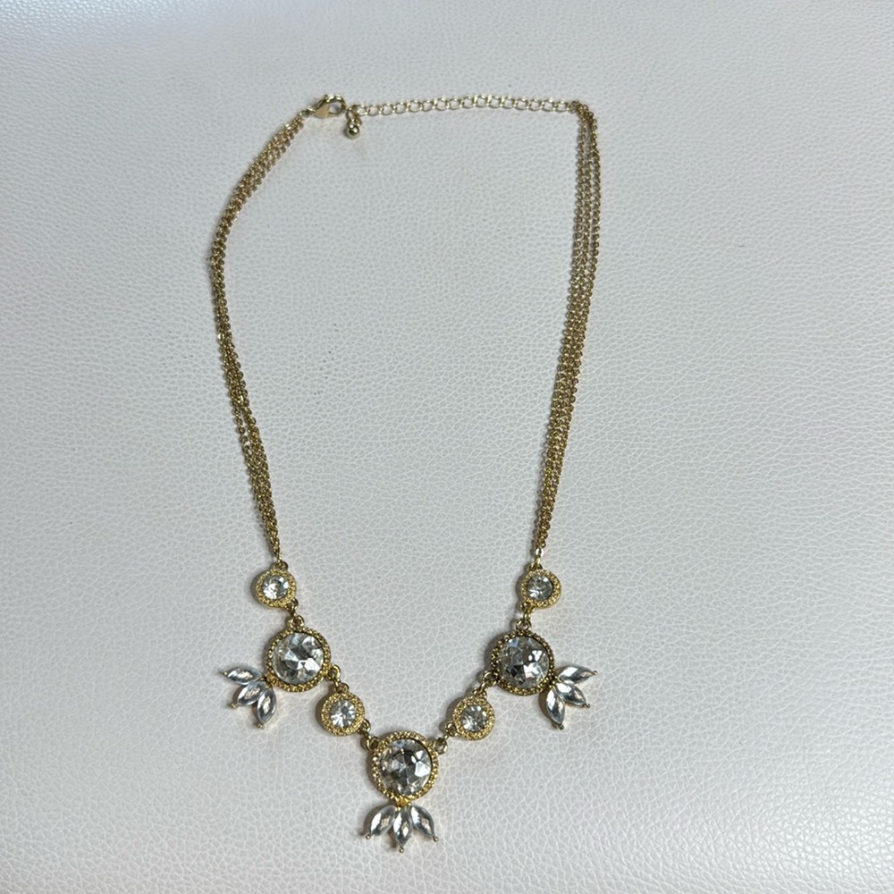 Gold and crystal statement necklace